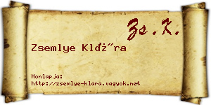 Zsemlye Klára névjegykártya