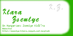 klara zsemlye business card